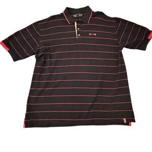 COOGI Mens Black Red Stripe Polo Shirt Big Tall Size 4XL Golf‎ Casual